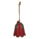 Clayre & Eef Kerstdecoratie Beeld Bel bel Ø 16x20 cm Rood Metaal