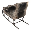 Clayre & Eef Kerstdecoratie Beeld Slee 123x46x74 cm Grijs Metaal