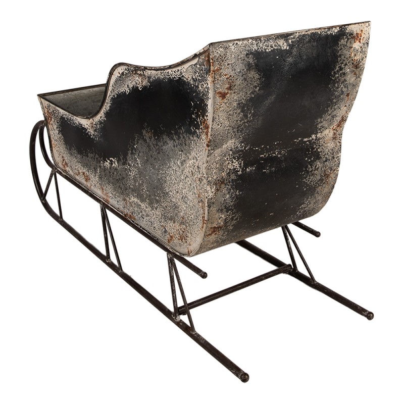 Clayre & Eef Kerstdecoratie Beeld Slee 123x46x74 cm Grijs Metaal