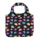 Clayre & Eef Opvouwbare Shopper Tas Zwart Synthetisch