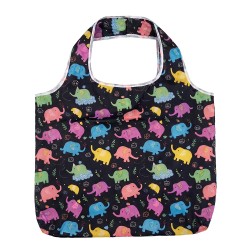 Clayre & Eef Opvouwbare Shopper Tas Zwart Synthetisch