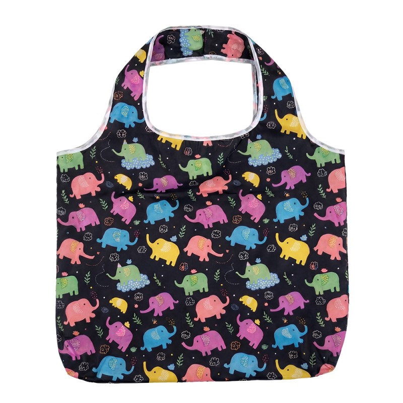 Clayre & Eef Opvouwbare Shopper Tas Zwart Synthetisch