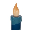 Clayre & Eef Weihnachtsdekoration mit LED-Beleuchtung Kerzenständer Ø 18x67 cm Blau Keramikmaterial