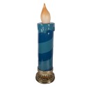 Clayre & Eef Weihnachtsdekoration mit LED-Beleuchtung Kerzenständer Ø 18x67 cm Blau Keramikmaterial