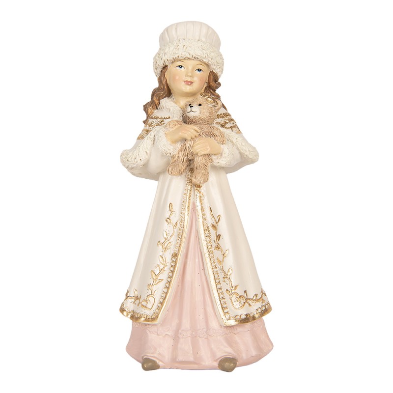 Clayre & Eef Statuetta decorativa di Natale Bambino 8x7x17 cm Beige Plastica