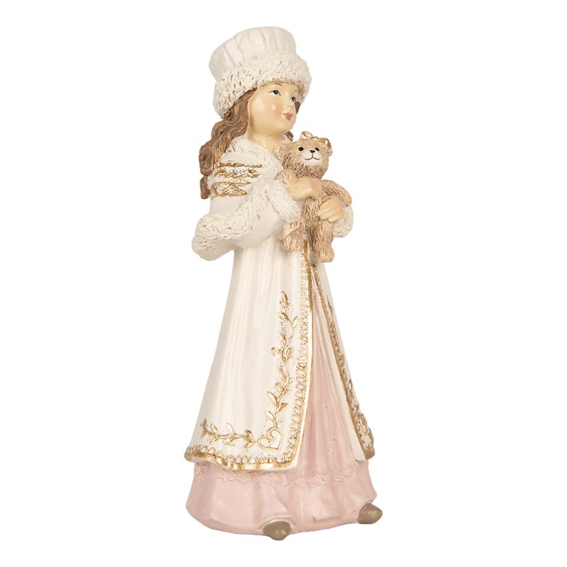 Clayre & Eef Statuetta decorativa di Natale Bambino 8x7x17 cm Beige Plastica