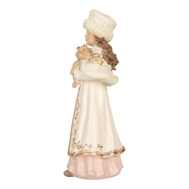 Clayre & Eef Statuetta decorativa di Natale Bambino 8x7x17 cm Beige Plastica