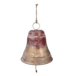 Clayre & Eef Weihnachtsdekorationsfigur Klingel Ø 52x56 cm Rot Metall