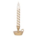 Clayre & Eef Weihnachtsdekoration mit LED-Beleuchtung Kerzenständer 13x12x39 cm Goldfarbig Kunststoff