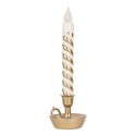 Clayre & Eef Weihnachtsdekoration mit LED-Beleuchtung Kerzenständer 13x12x39 cm Goldfarbig Kunststoff
