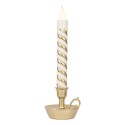 Clayre & Eef Weihnachtsdekoration mit LED-Beleuchtung Kerzenständer 13x12x39 cm Goldfarbig Kunststoff