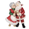 Clayre & Eef Weihnachtsdekorationsfigur Weihnachtsfrau 20x12x26 cm Rot Kunststoff