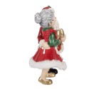 Clayre & Eef Weihnachtsdekorationsfigur Weihnachtsfrau 20x12x26 cm Rot Kunststoff