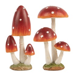 Clayre & Eef Statuetta Fungo Rosso Plastica