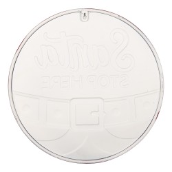 Clayre & Eef Textschild Ø 40x1 cm Weiß Metall Weihnachten