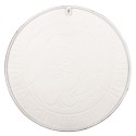 Clayre & Eef Textschild Ø 40x1 cm Weiß Metall Weihnachtsmann