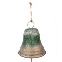 Clayre & Eef Statuetta decorativa di Natale Campanelli Ø 42x46 cm Verde Metallo