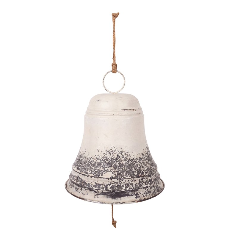 Clayre & Eef Kerstdecoratie Beeld Bel Wit Metaal