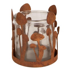 Clayre & Eef Tealight Holder Mushroom Brown Metal