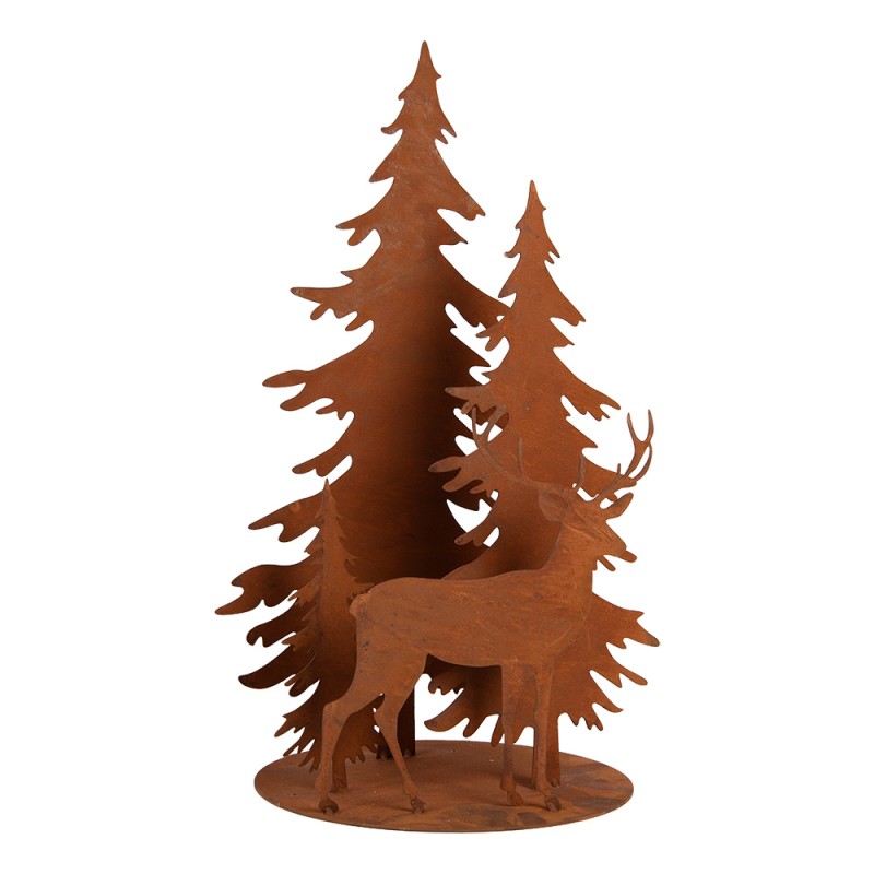Clayre & Eef Weihnachtsdekorationsfigur Weihnachtsbaum 30x25x50 cm Braun Metall