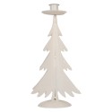 Clayre & Eef Kandelaar Kerstboom Ø 9x26 cm Grijs Metaal