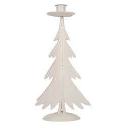 Clayre & Eef Kandelaar Kerstboom Ø 9x26 cm Grijs Metaal
