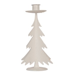 Clayre & Eef Kerzenständer Weihnachtsbaum Ø 9x20 cm Grau Metall
