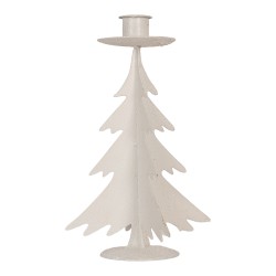 Clayre & Eef Kerzenständer Weihnachtsbaum Ø 9x20 cm Grau Metall