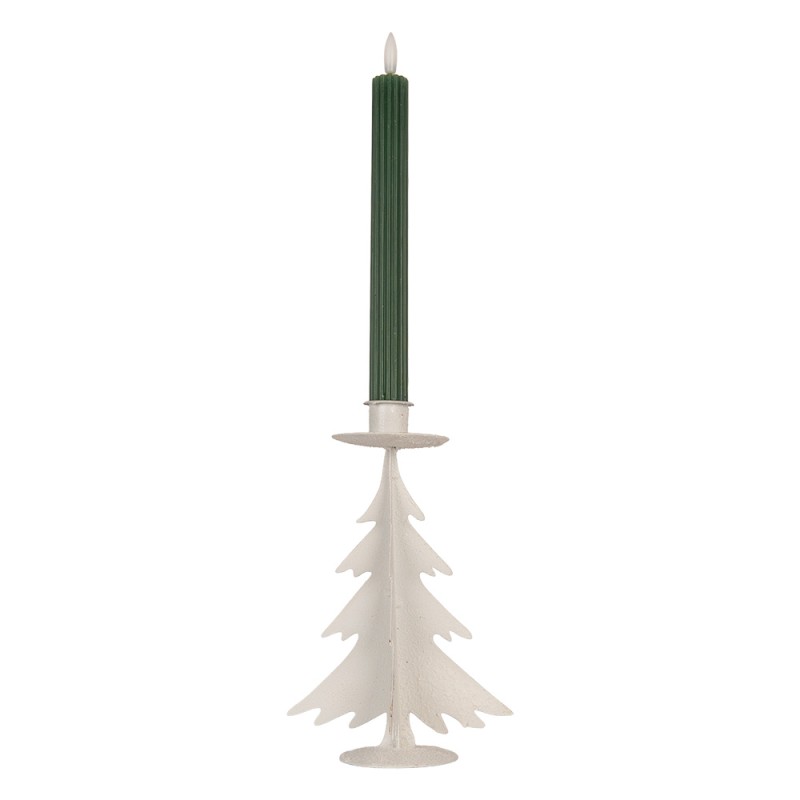 Clayre & Eef Kerzenständer Weihnachtsbaum Ø 9x20 cm Grau Metall