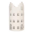 Clayre & Eef Tealight Holder House Ø 13x23 cm White Metal