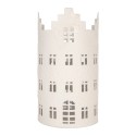 Clayre & Eef Tealight Holder House Ø 13x23 cm White Metal