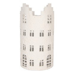 Clayre & Eef Tealight Holder House White Metal