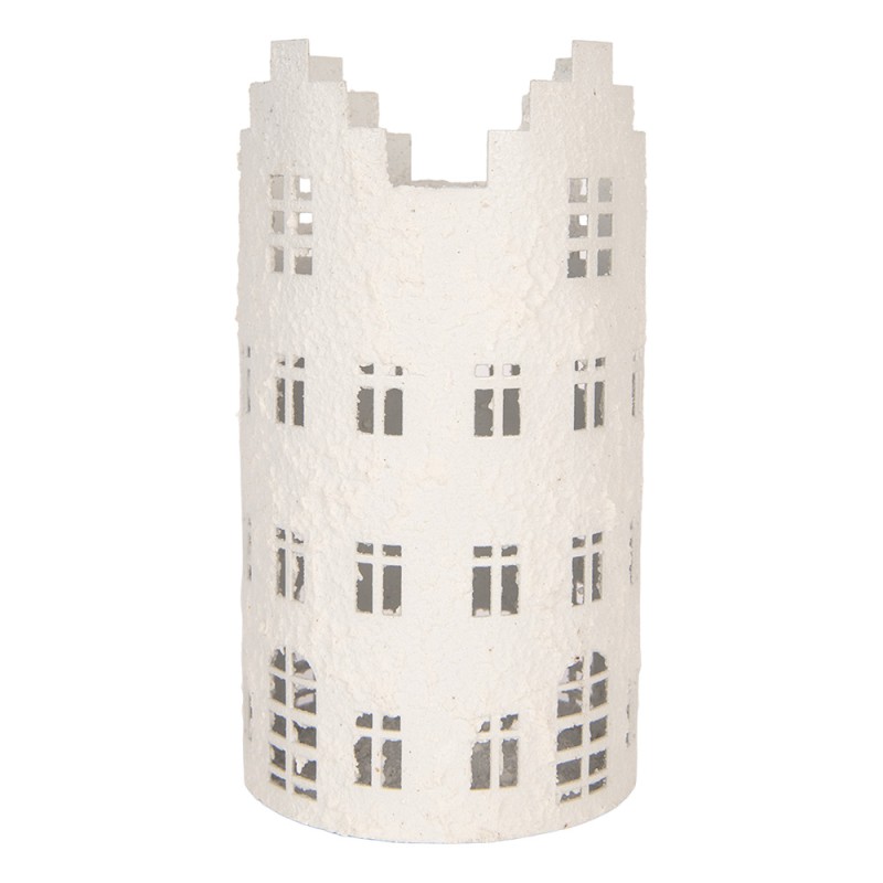 Clayre & Eef Tealight Holder House White Metal
