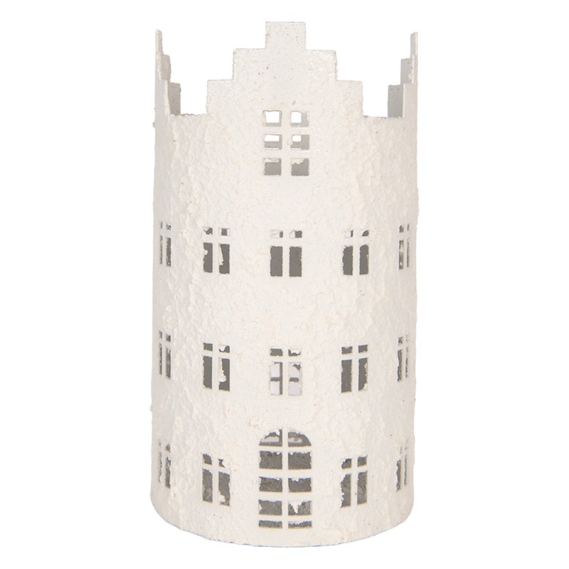Clayre & Eef Tealight Holder House White Metal