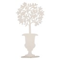 Clayre & Eef Decorazione Fiore Bianco Metallo