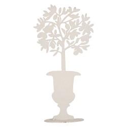 Clayre & Eef Decorazione Fiore Bianco Metallo