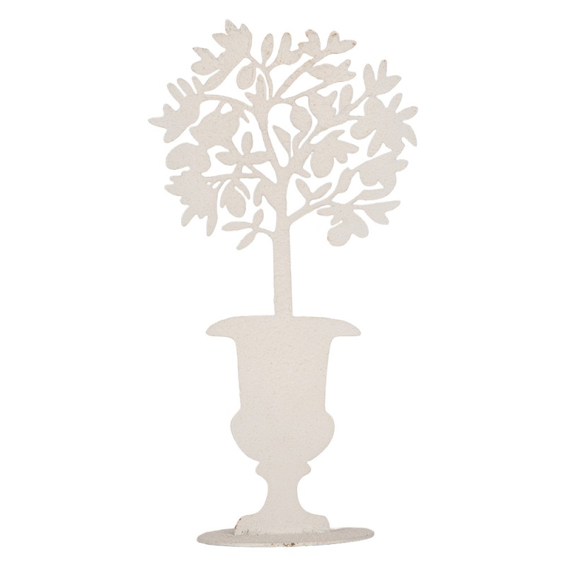 Clayre & Eef Decorazione Fiore Bianco Metallo