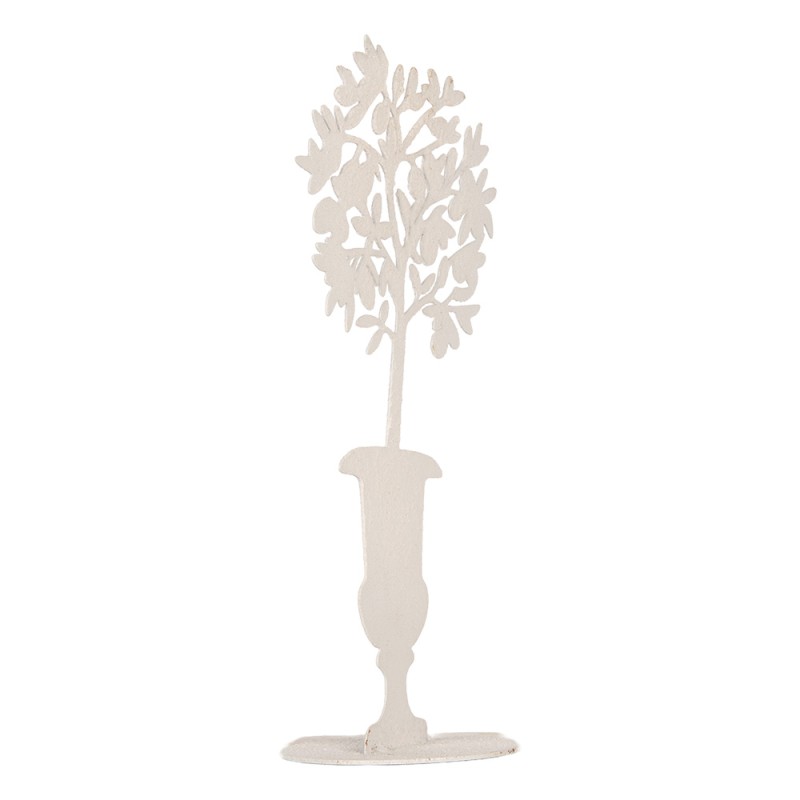 Clayre & Eef Decorazione Fiore Bianco Metallo