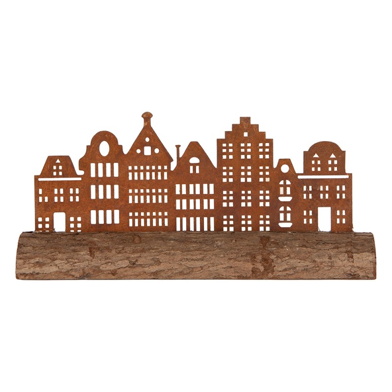 Clayre & Eef Decorative Figurine House 25x5x8 cm Brown Metal