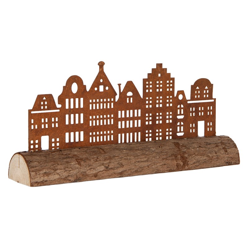Clayre & Eef Decorative Figurine House 25x5x8 cm Brown Metal
