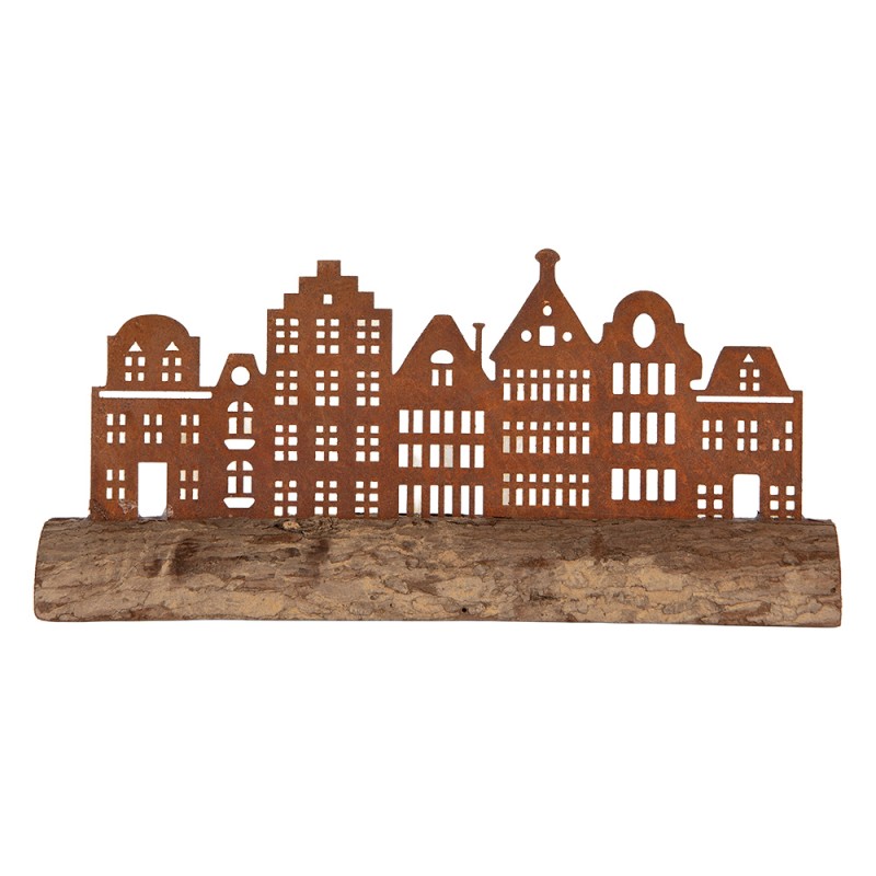 Clayre & Eef Decorative Figurine House 25x5x8 cm Brown Metal