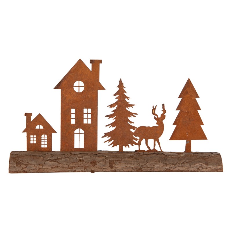Clayre & Eef Decorative Figurine Reindeer 36x7x18 cm Brown Metal