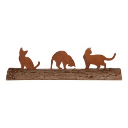 Clayre & Eef Decorazione Gatti Marrone Metallo