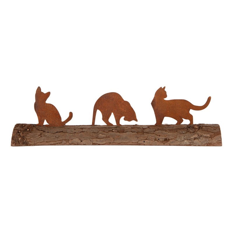 Clayre & Eef Decorazione Gatti Marrone Metallo