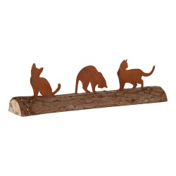 Clayre & Eef Decorazione Gatti Marrone Metallo