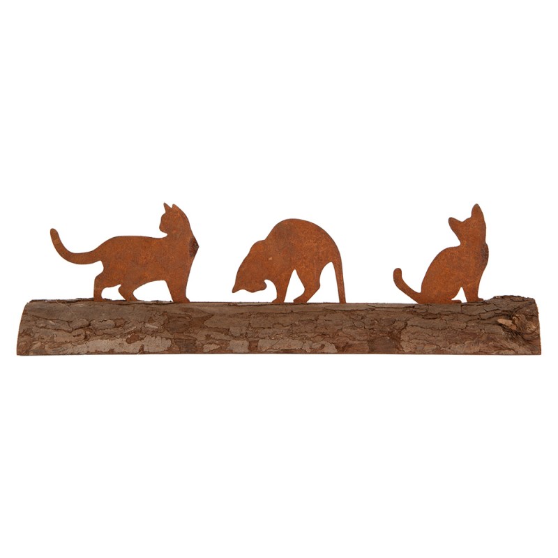 Clayre & Eef Decorazione Gatti Marrone Metallo
