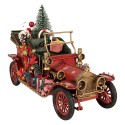 Clayre & Eef Décoration de Noël Image Voiture 25x10x17 cm Rouge Métal