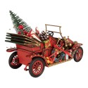Clayre & Eef Décoration de Noël Image Voiture 25x10x17 cm Rouge Métal