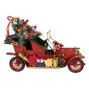 Clayre & Eef Kerstdecoratie Beeld Auto 38x16x27 cm Rood Metaal