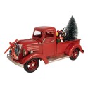 Clayre & Eef Statuetta decorativa di Natale Auto 39x15x18 cm Rosso Metallo